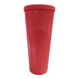 Starbucks Tumbler Dragon Fruit Coral Pink Studded Bling‎ 24oz Cup ( NO STRAW )
